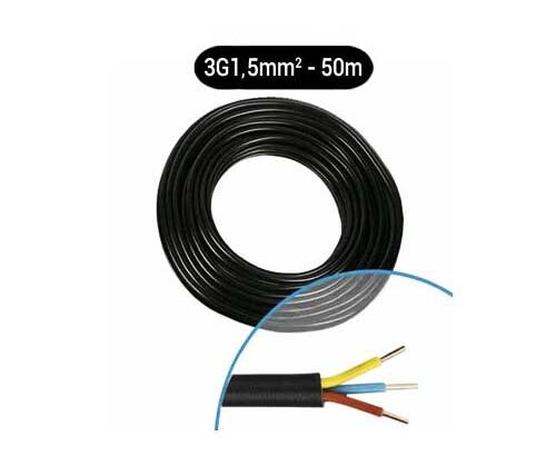 Câble électrique R02V 3G1.5² M/B/VJ – Couro...